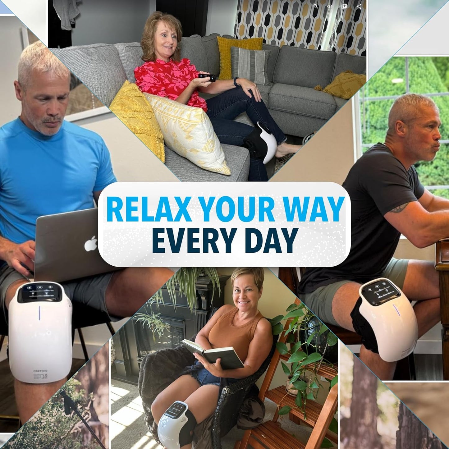 Knee Massager Smart with Heat, Red Light and Massage Therapy, 3-In-1 Cordless, 2024 Updated Edition, Gifts for Grandma & Grandpa