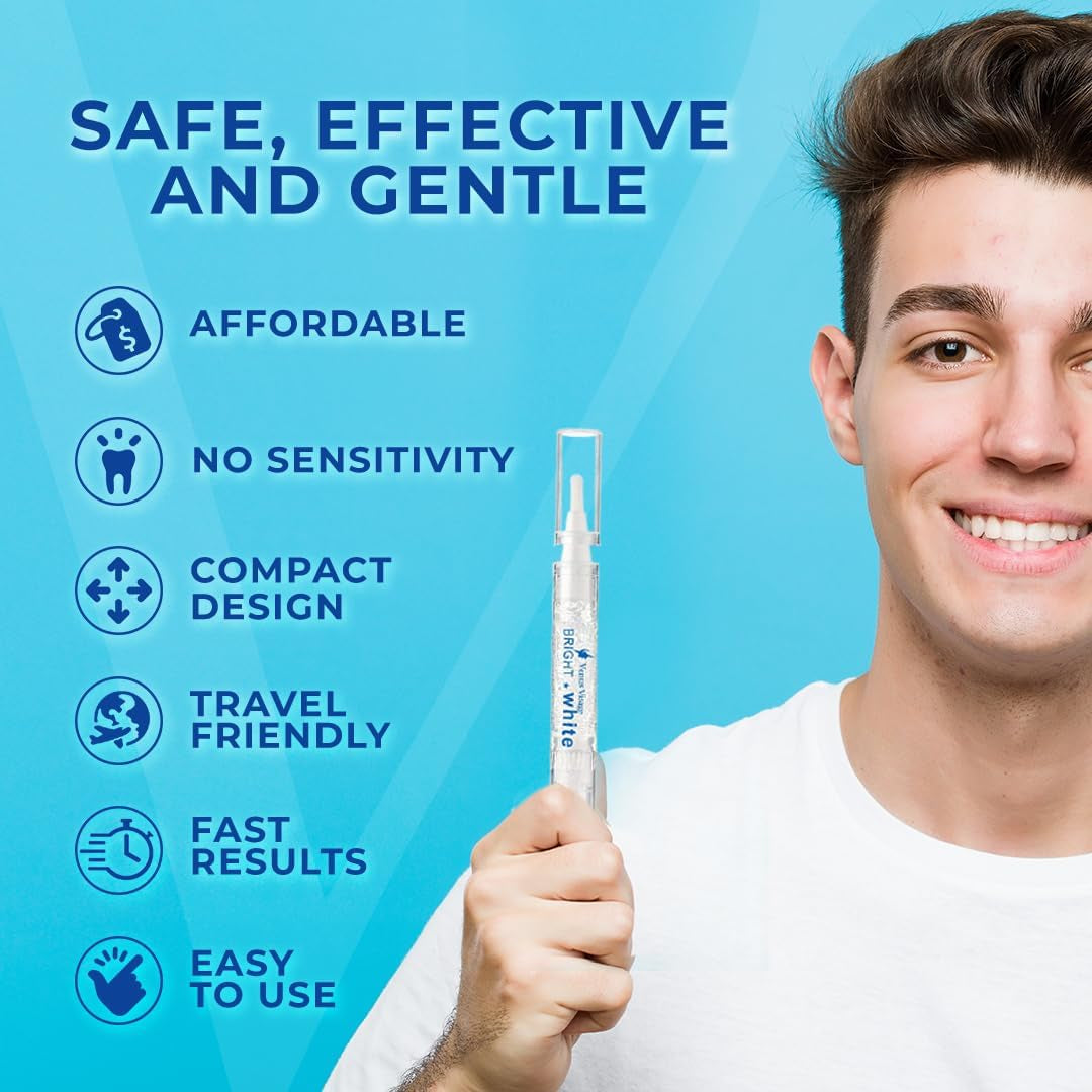Award Winning Teeth Whitening Pen, 20+ Uses - Teeth Whitening Kit Professionally Formulated - Best Teeth Whitening Gel Pen Teeth Whitener - Low Sensitivity (Mint) (0.07 Fl Oz (Pack of 2))