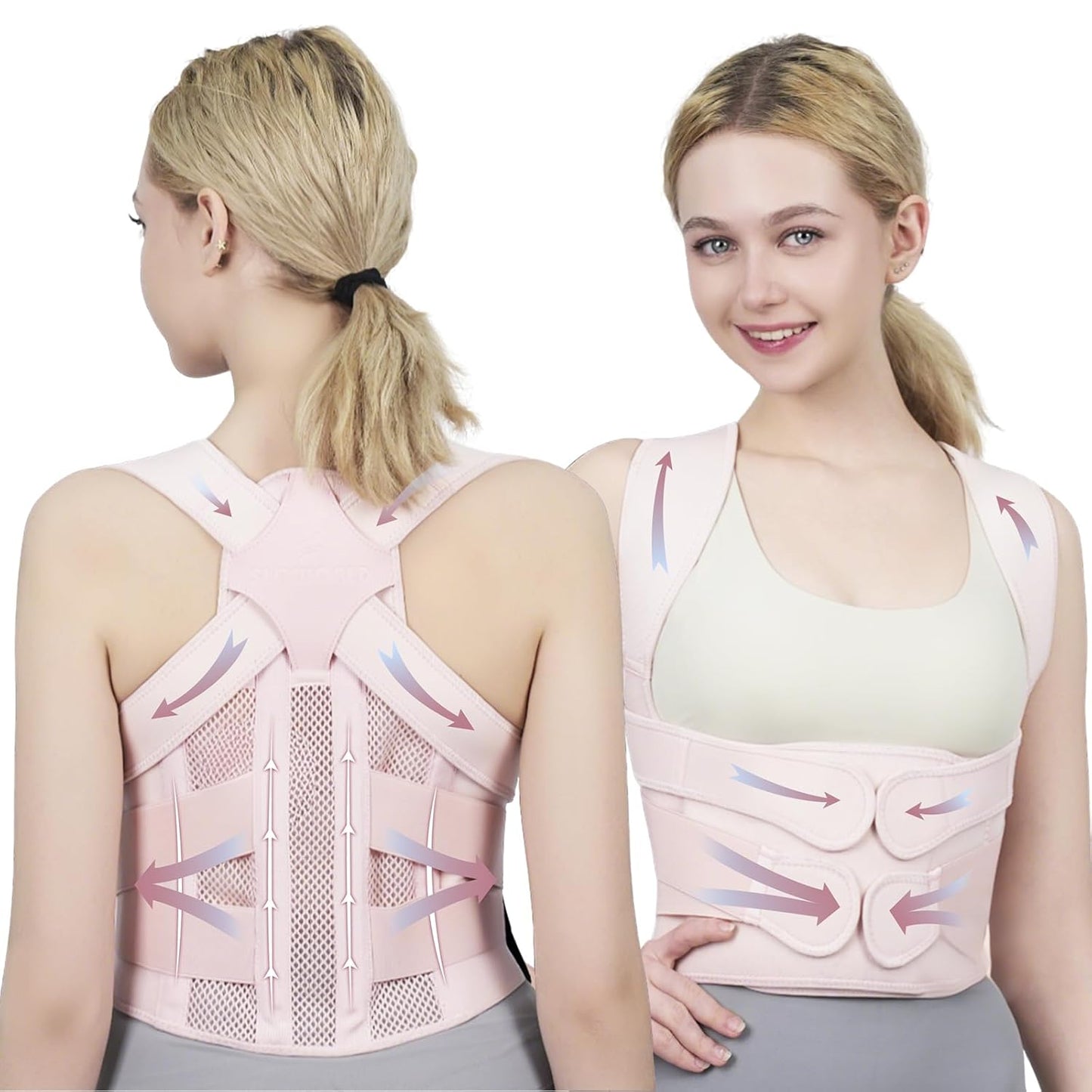 Posture Corrector for Women and Men Upgraded Back Brace, Adjustable Back Support for Upper and Lower Back Pain Relief, Shoulder Straightener for Hunchback, Scoliosis, Lumbar, Spine (Black, Large)