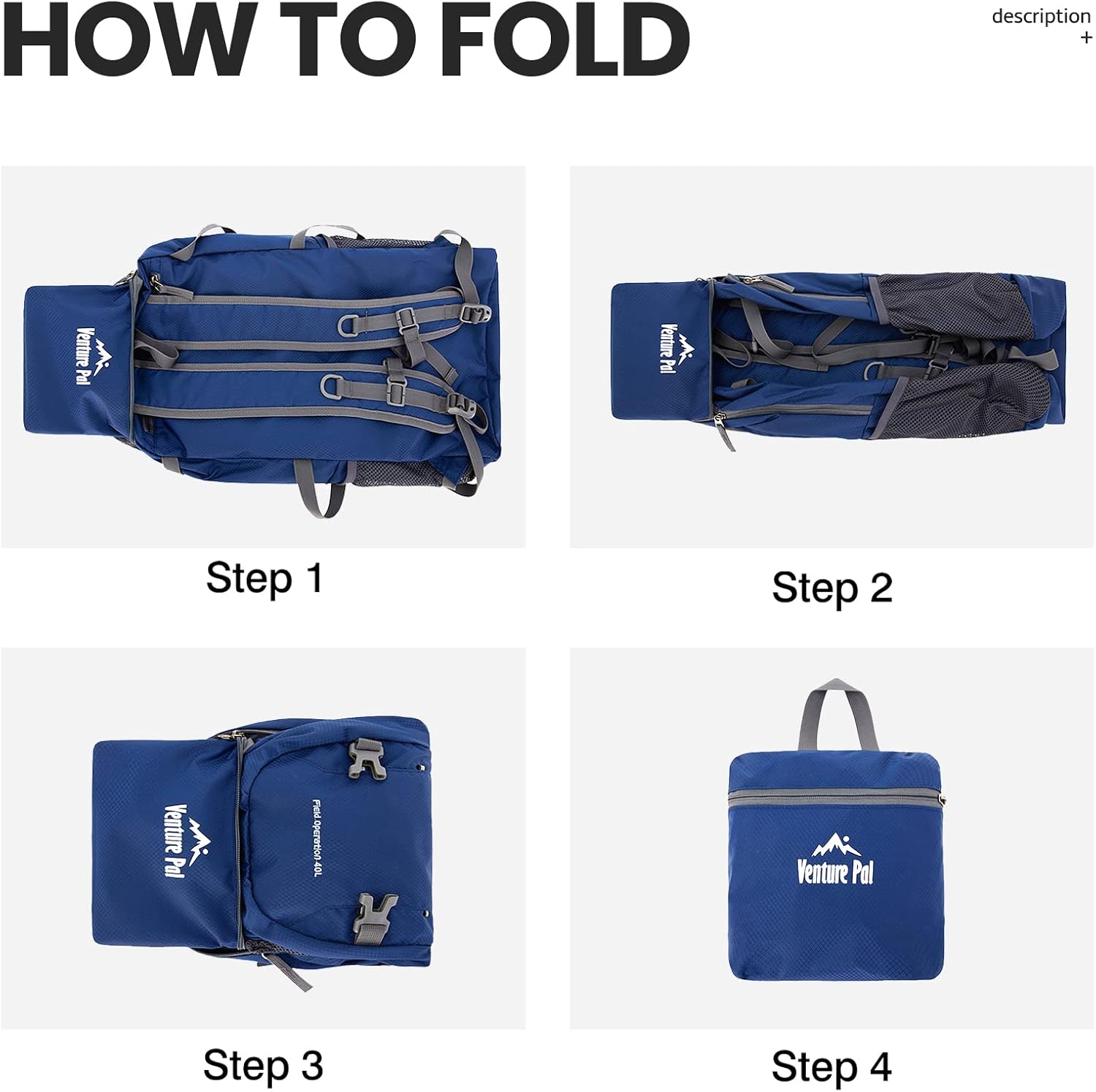 40L Lightweight Packable Travel Hiking Backpack Daypack