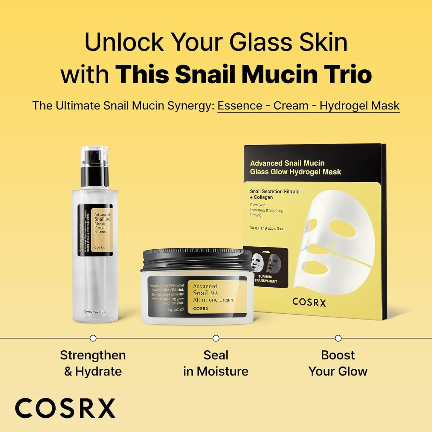 Snail Mucin 92% Face Moisturizer, 3.52 Oz, Lightweight Moisturing Cream for Soft, Glowy Skin, Korean Skin Care, Korean Moisturizer Face Cream