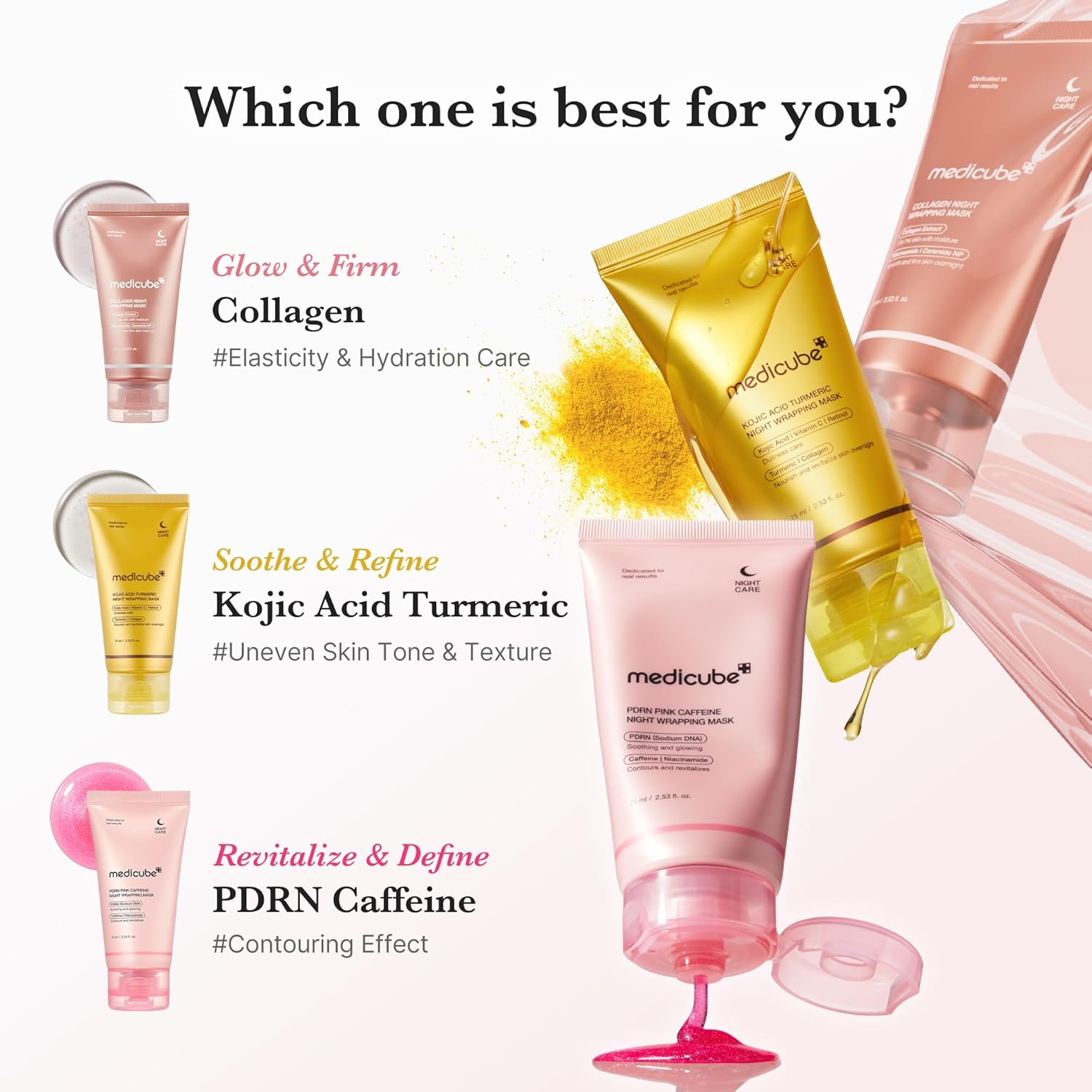 Collagen Overnight Wrapping Peel off Facial Mask Pack - Elasticity & Hydration Care, Reduces Sagging & Dullness - Hydrolyzed Collagen for Glowing Skin - Korean Skin Care, 2.53 Fl.Oz