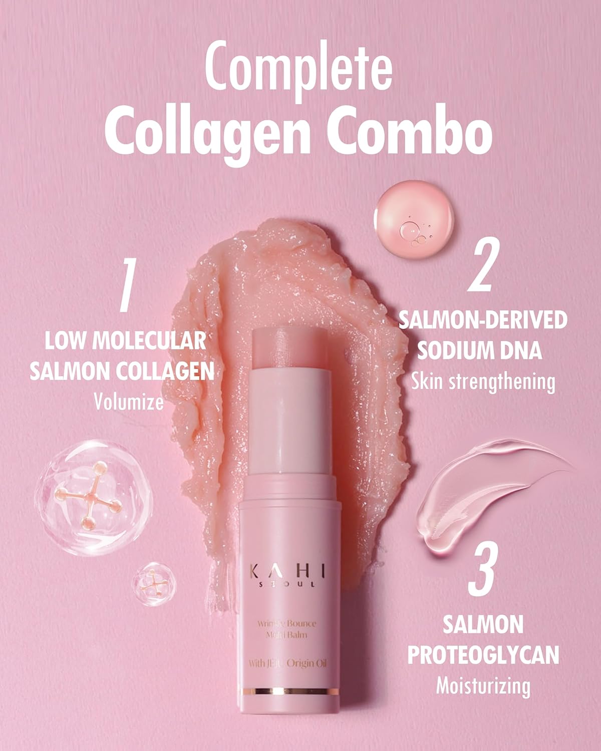Wrinkle Bounce Multi Balm Stick | PDRN Collagen Wrinkle Stick | Korean Skin Care |All-In-One Hydrating Lip Balm Eye Cream Neck Cream Make up Base & Face Mist Moisture Balm