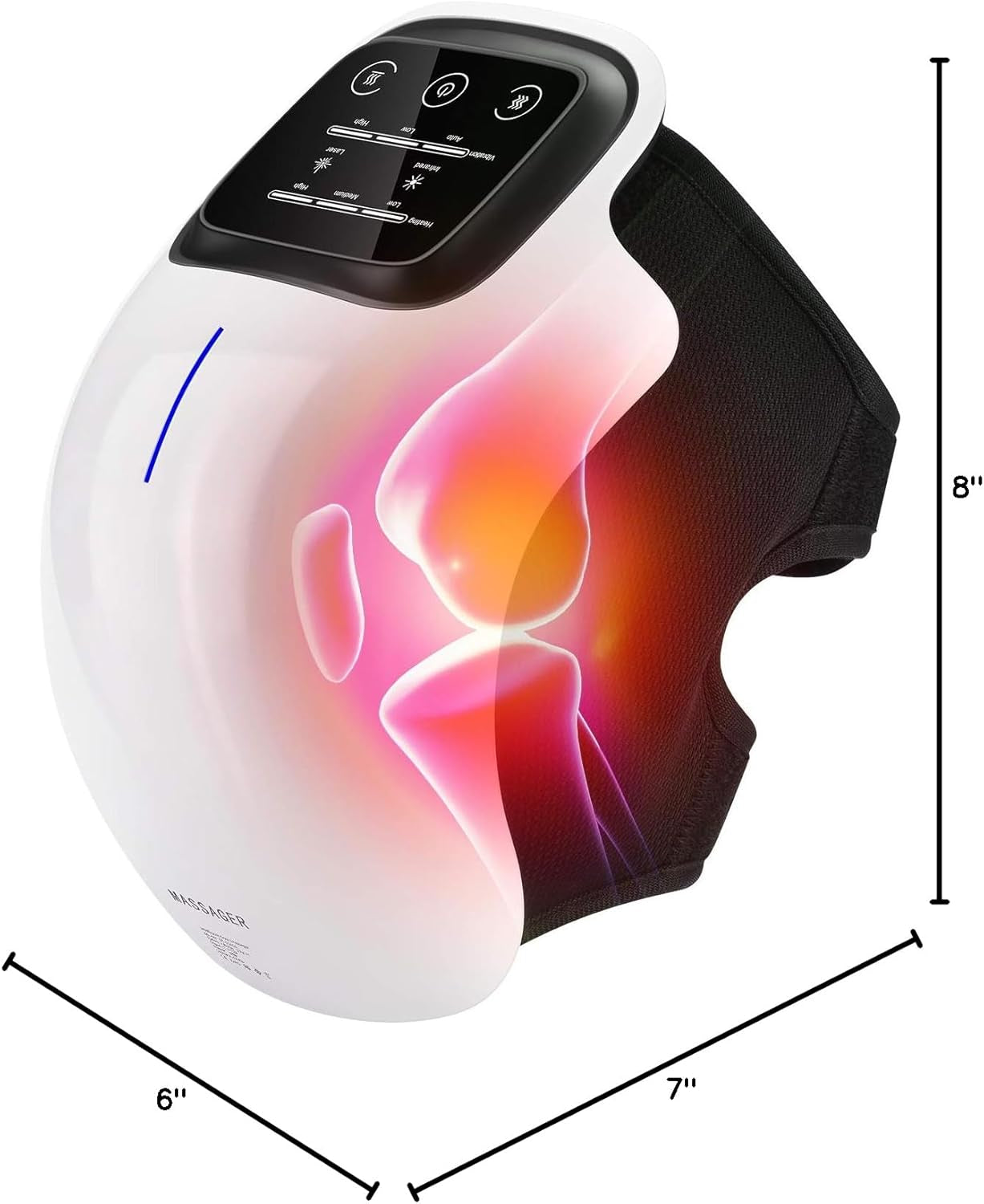 Knee Massager Smart with Heat, Red Light and Massage Therapy, 3-In-1 Cordless, 2024 Updated Edition, Gifts for Grandma & Grandpa