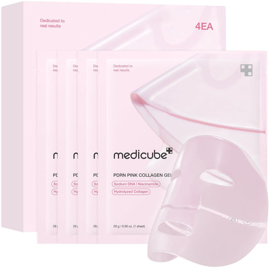 Salmon DNA PDRN Pink Collagen Jelly Gel Mask | Overnight Face Mask for Glass Glow Skin- Elasticity, Hydrating, Firming and Moisturizing | Korean Skincare, 28G, 4Ea
